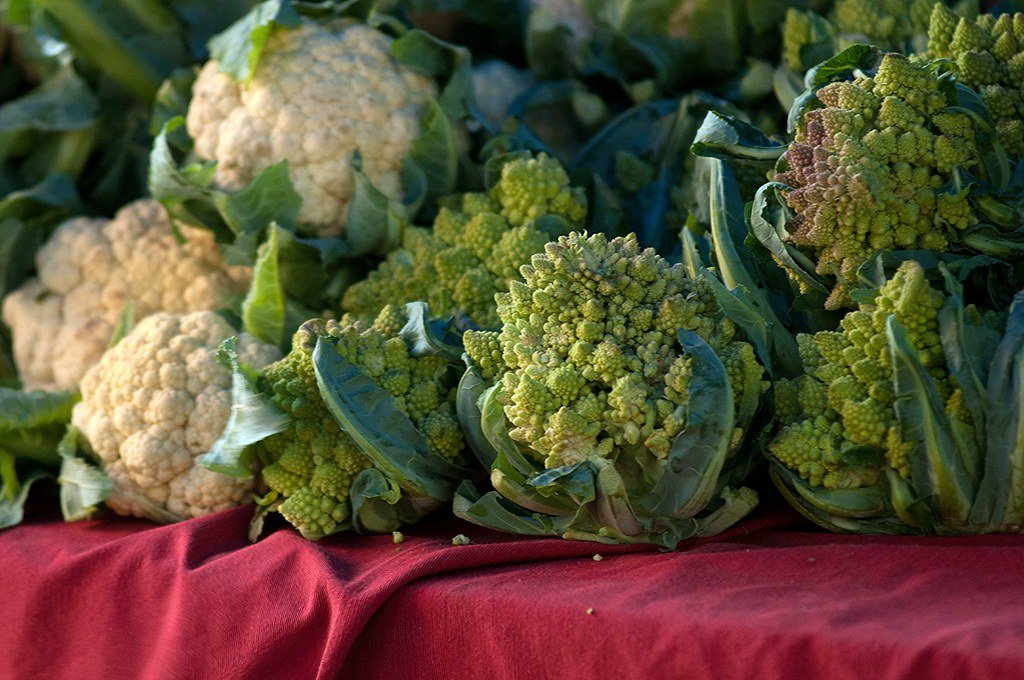 Cabbages at vegetable market