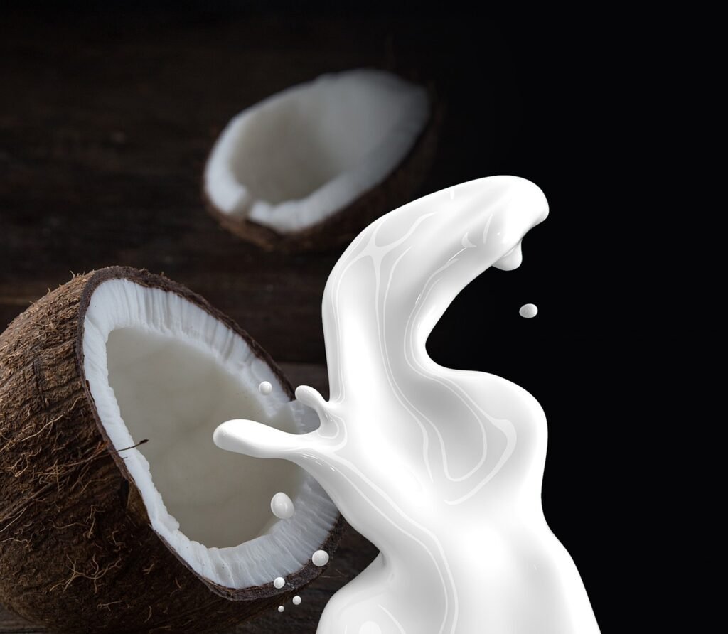 Open can of coconut milk