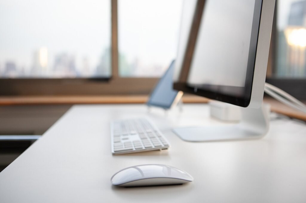 Desktop monitor on a desk
