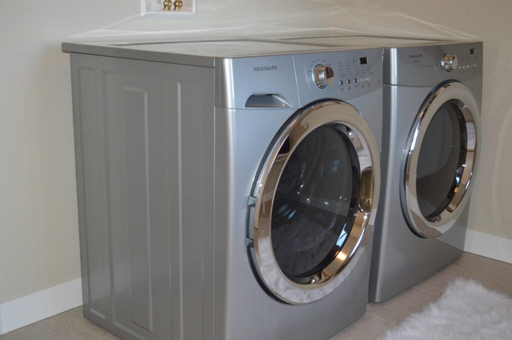 Clothes dryer in laundry room