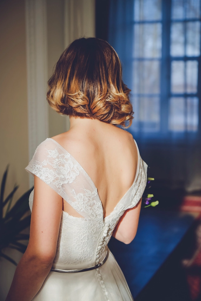 Bridal updo hairstyle back