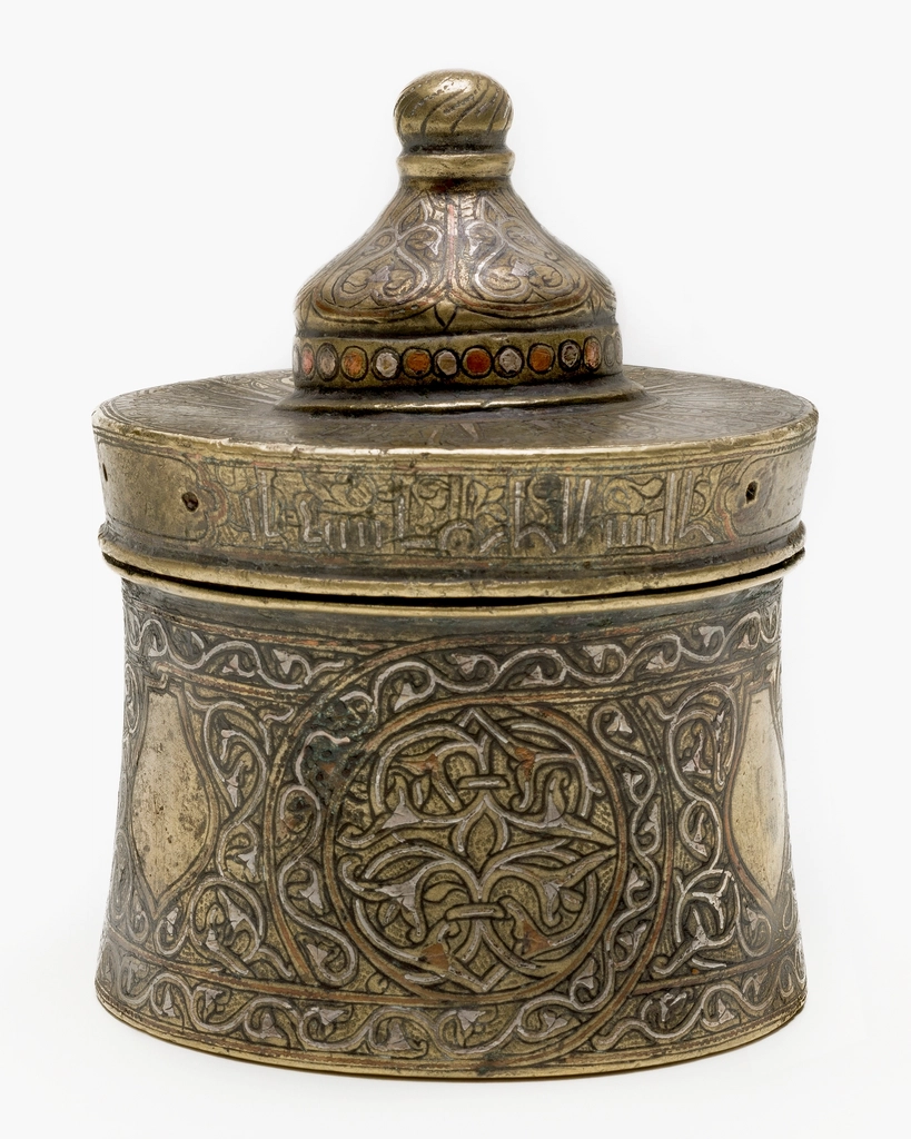 Ornate antique metal container