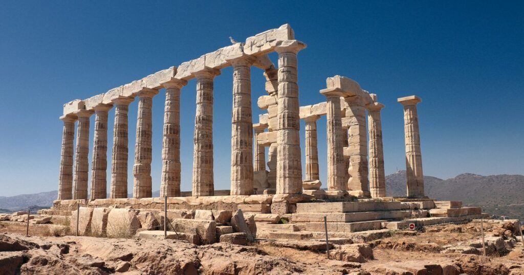 The Temple of Poseidon at Sounion on June 9, 2018