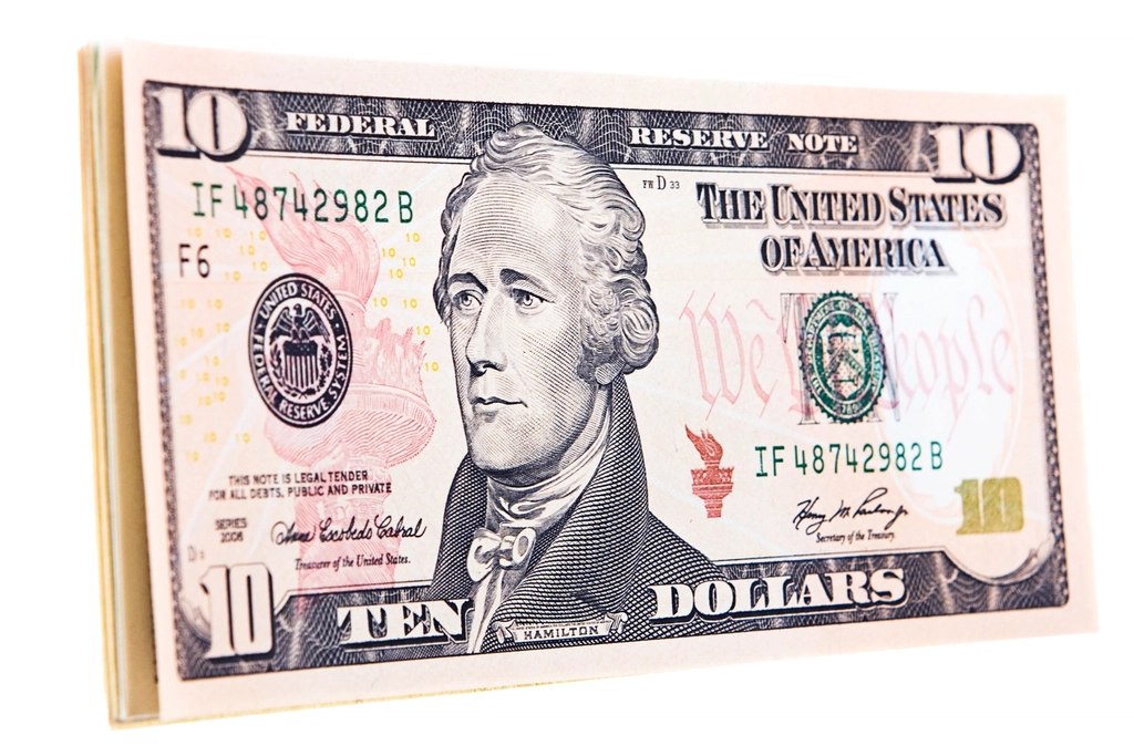 Hundred dollar bill close up