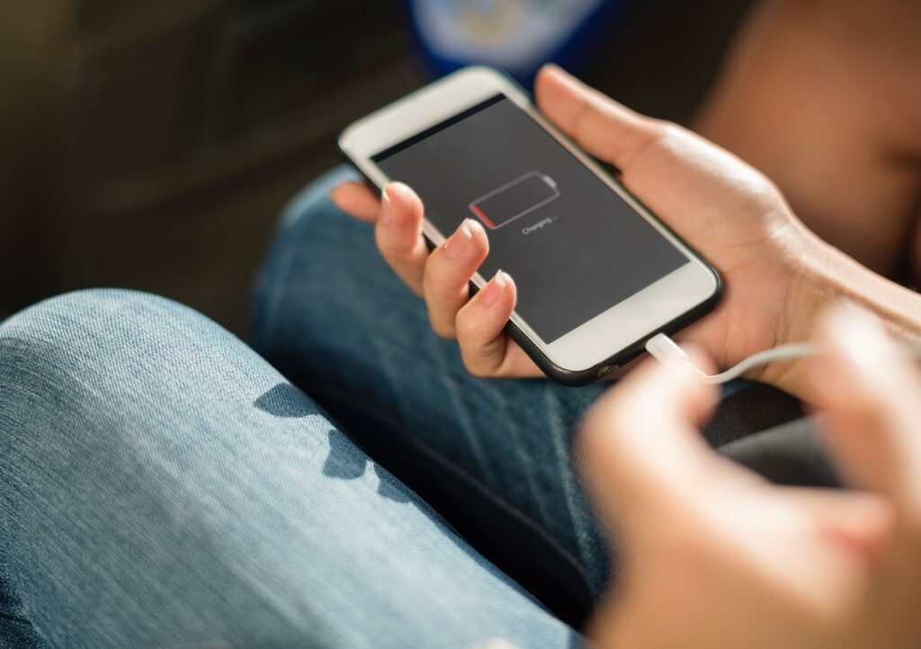 Smartphone screen in dark room