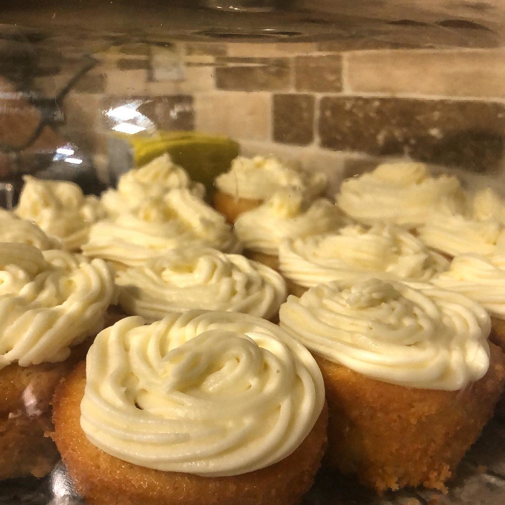 We had leftover cream cheese frosting from my birthday, so I made cupcakes.
