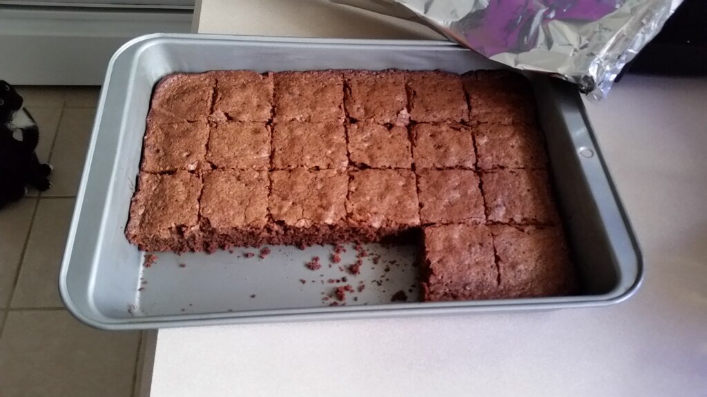 Pan of home made Brownies