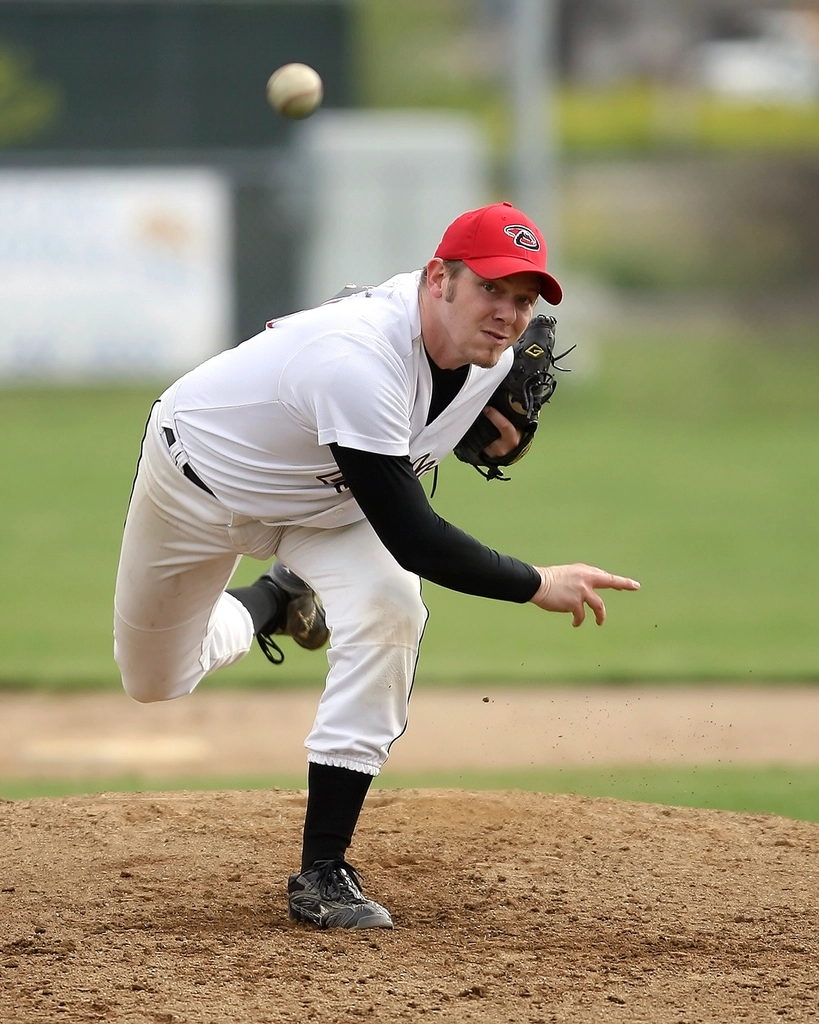 Baseball pitcher throwing ball, location