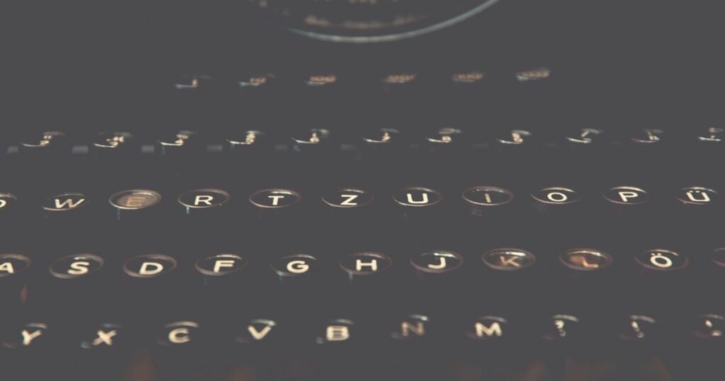 Vintage typewriter keys